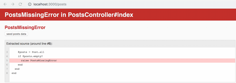 Actionable error - seed posts data