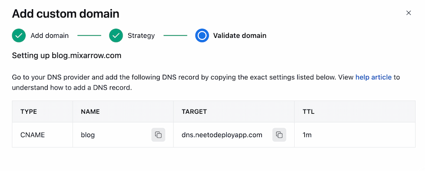 Adding custom domain for GoDaddy