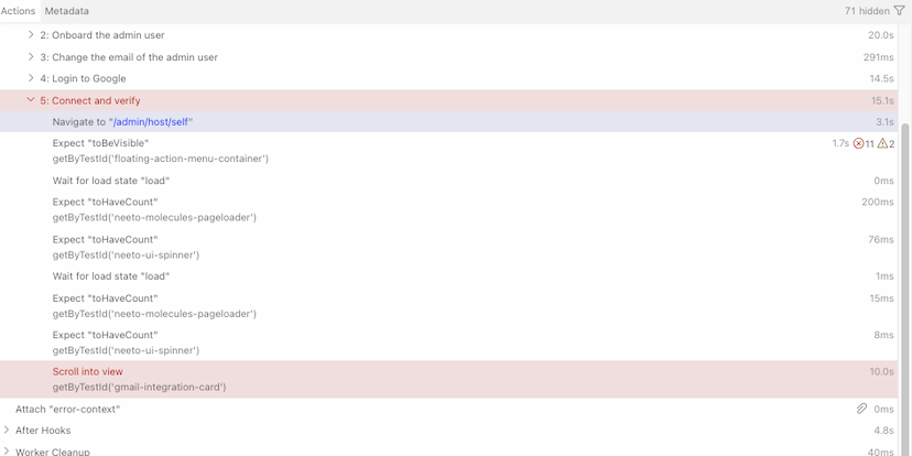 Actions Tab
