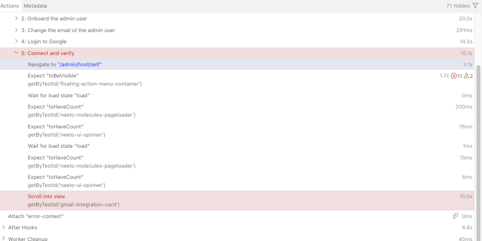 Actions Tab