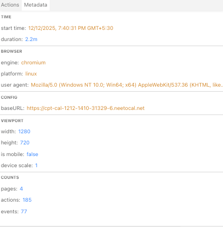Metadata Tab