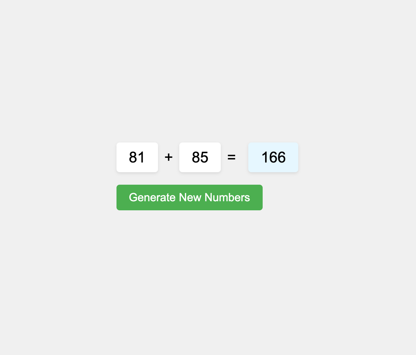 Sample scenarios of the sum application