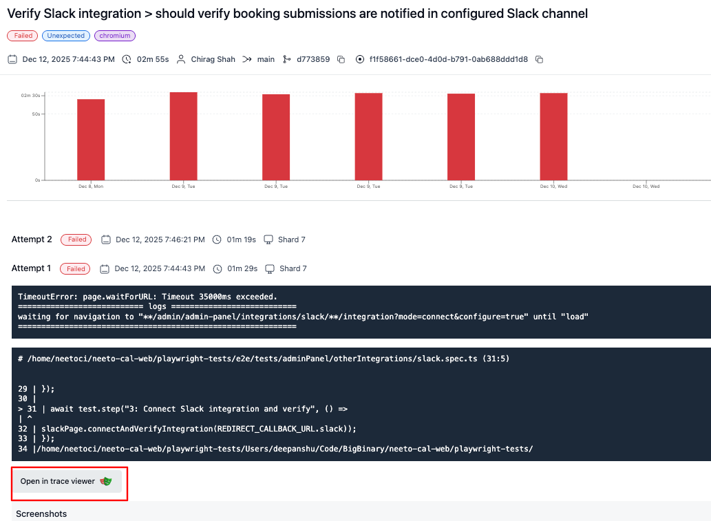 Access trace in NeetoPlaydash